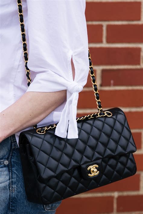 chanel classic flap medium black lambskin|chanel small classic flap caviar.